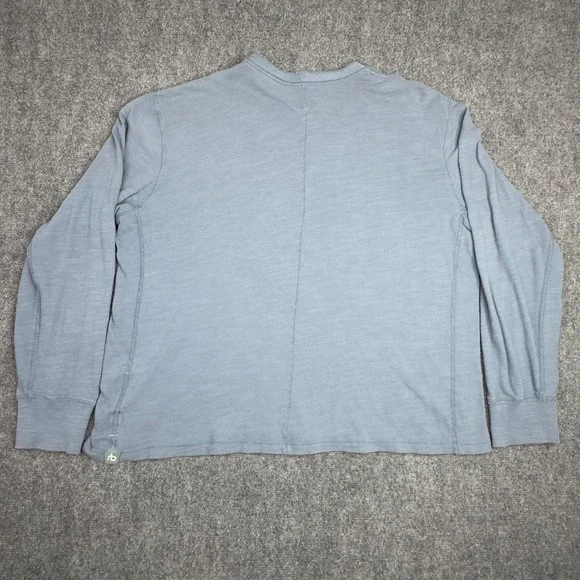Rag & Bone Henley Shirt Mens XXL Blue Cotton Slub Long Sleeve Casual Minimalist - Picture 2 of 9